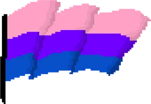 Pixelated Bisexual Pride Flag PNG Image