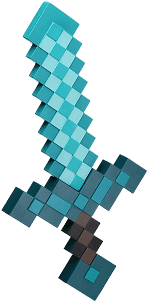 Diamond Sword Foam Replica - 3d Minecraft Sword Transparent PNG