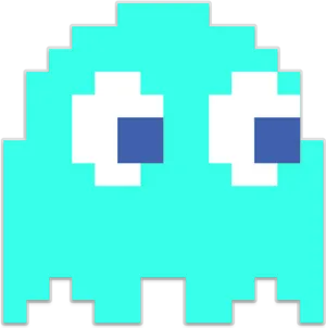 Pixelated Blue Ghost Graphic PNG Image