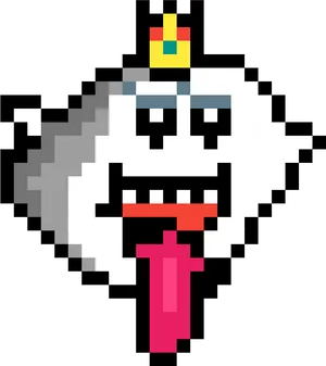 Pixelated Boo Ghost Super Mario PNG Image