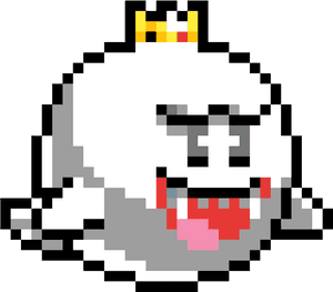 King Boo Mario Pixel Art , Png Download - King Boo Pixel Art, Transparent Png PNG image with transparent background