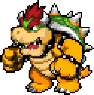 Pixelated Bowser Artwork PNG Image