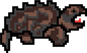 Pixelated Brown Creature PNG image with transparent background