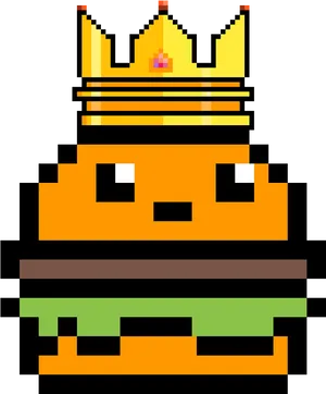 Pixelated Burger King Mascot PNG Image