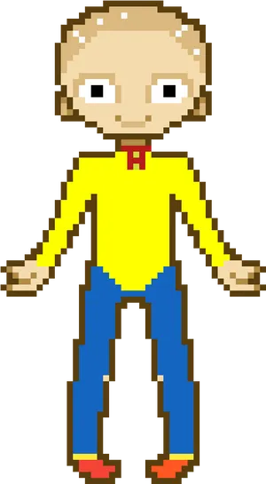 Pixelated Caillou Standing PNG Image