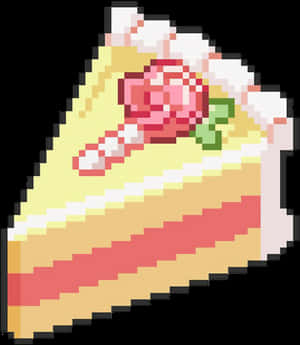 Pixelated Cake Slice PNG image with transparent background