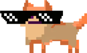 Pixelated Camel With M L G Glasses PNG Image