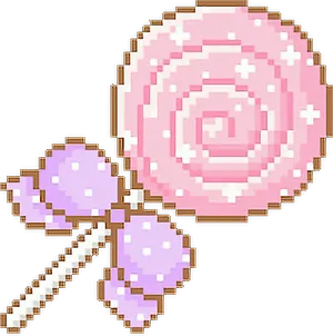 Pixelated Candy Lollipop PNG Image