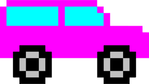 Pixelated Car With Sunglasses PNG image with transparent background