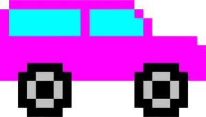 Pixelated Car With Sunglasses PNG Image