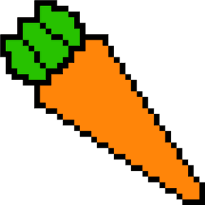Pixelated Carrot Icon PNG image with transparent background