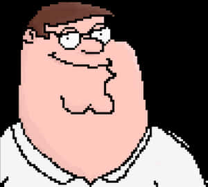 Pixelated Cartoon Character Peter Griffin PNG image with transparent background