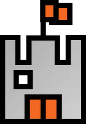 Pixelated_ Castle_ Icon PNG Image