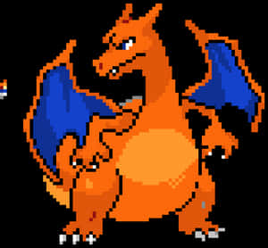 Pixelated Charizard Artwork PNG image with transparent background