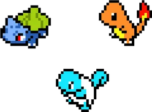 Pixelated Classic Starters PNG Image