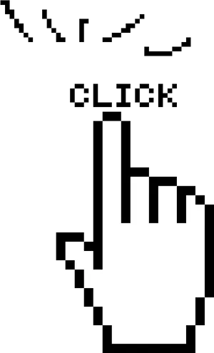 Pixelated Click Icon PNG Image