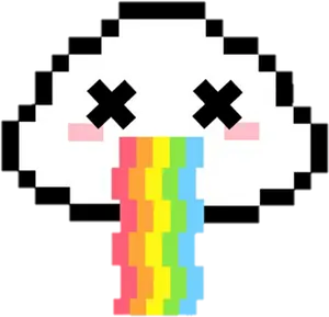 Pixelated_ Cloud_ Vomiting_ Rainbow PNG Image