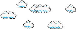 Pixelated Clouds Pattern PNG Image