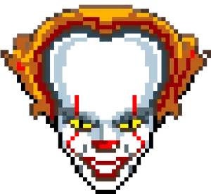 Pixelated Clown Face PNG Image