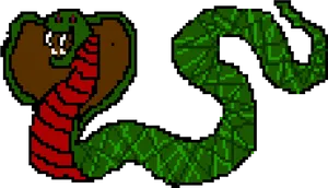 Pixelated Cobra Artwork PNG Image