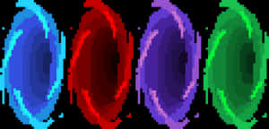 Pixelated Colorful Portals PNG image with transparent background