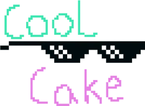 Pixelated Cool Cakewith M L G Glasses PNG Image