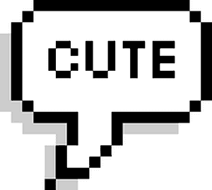 Pixelated Cute Speech Bubble PNG image with transparent background
