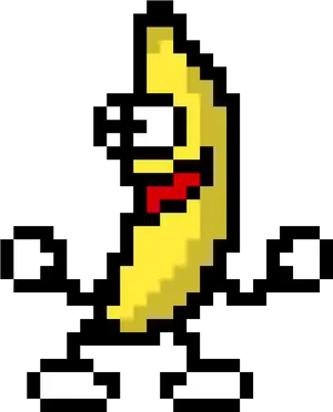 Pixelated Dancing Peanut Character PNG Image