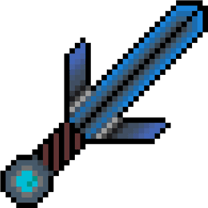 Diamond Sword - Terraria Sword Pixel Art PNG