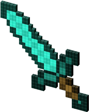 Minecraft Diamond Sword Png Diamond Sword Cursor - Minecraft 3d Diamond Sword PNG