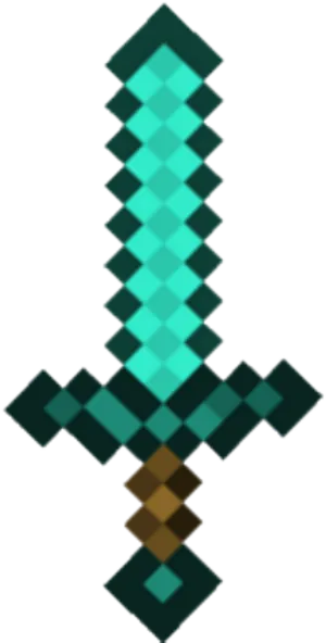 Pixelated Diamond Sword Icon PNG Image