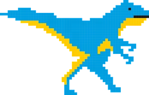 Pixelated Dinosaur Art PNG Image