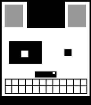 Pixelated Dog Face Artwork PNG image with transparent background