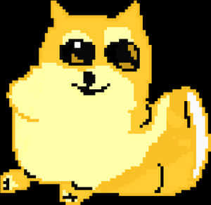 Pixelated Doge Meme PNG image with transparent background