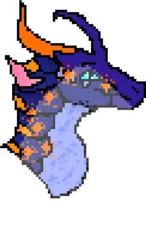 Pixelated Dragon Portrait Wings Of Fire PNG Image