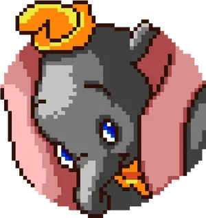 Pixelated Dumbo Character PNG Image