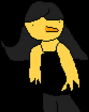 Pixelated Emo Hairstyle Character PNG