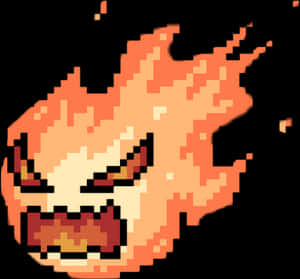 Pixelated_ Fire_ Emoji_ Angry_ Expression PNG image with transparent background