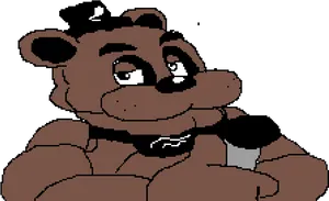 Pixelated Freddy Fazbear Portrait PNG Image