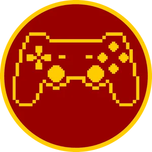 Pixelated Game Controller Icon PNG Image