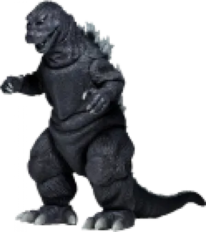 Pixelated Godzilla Figure PNG Image