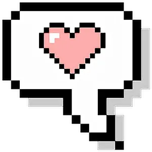 Pixelated Heart Cursor Icon PNG Image