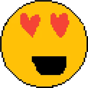 Pixelated_ Heart_ Eyes_ Emoji PNG Image