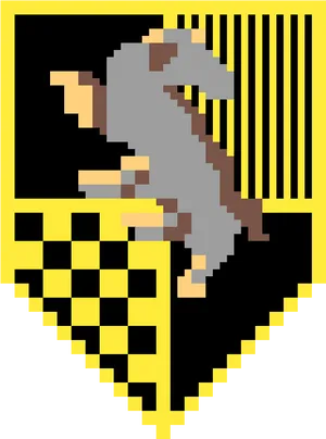 Pixelated Hufflepuff Badger PNG Image