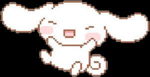 Pixelated Kawaii Creature Smile PNG image with transparent background
