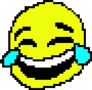 Pixelated Laughing Emoji PNG Image