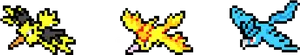 Pixelated Legendary Birds Trio PNG Image