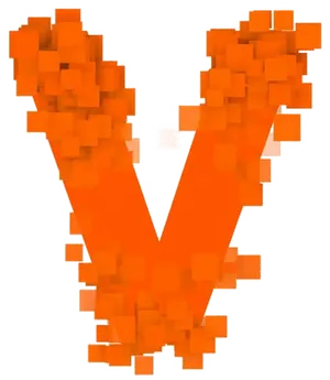 Pixelated Letter V PNG Image