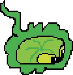 Pixelated Lily Pad Frog PNG Image