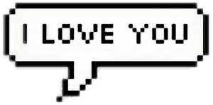 Pixelated Love Message Bubble PNG